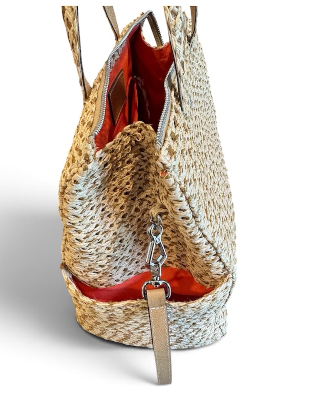 Eric Javits Big Lucy Squishee Satchel Natural color with handles & strap - Picture 3 of 8